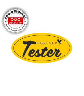 Tester-Aufkleber